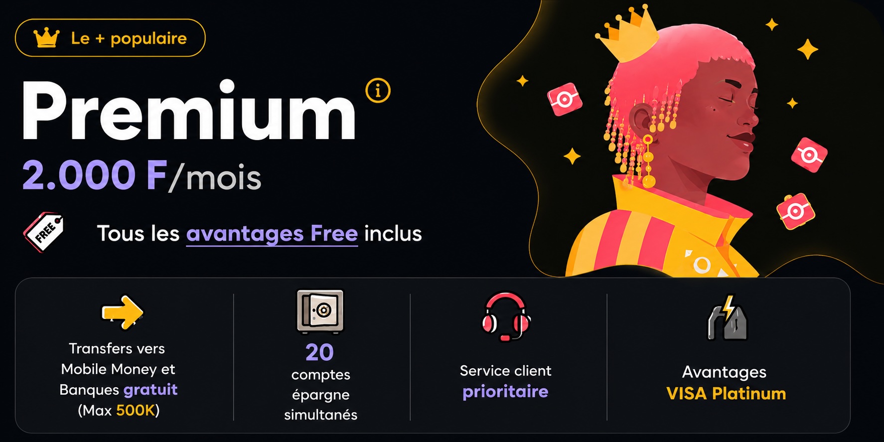 Djamo Premium = Visa Platinum, le monde vous appartient